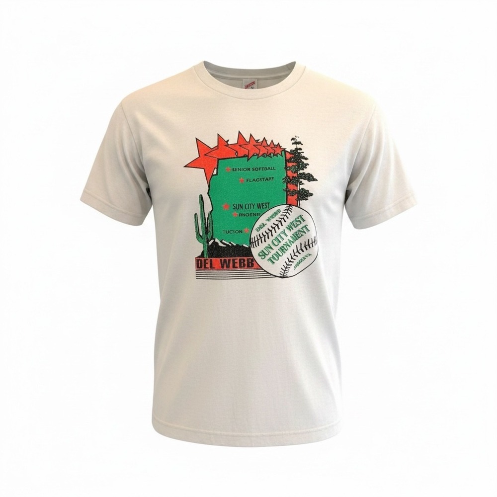 Sun City West Senior Softball Arizona‎ VTG Jerzees T-Shirt White XL USA Tee READ